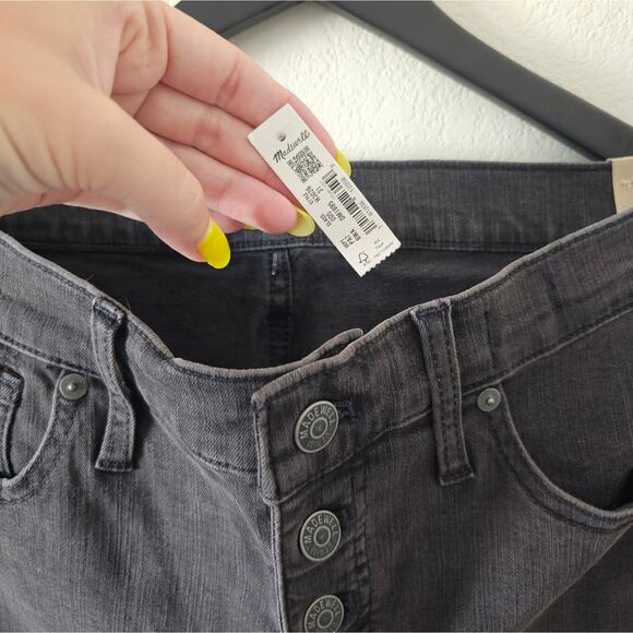 Madewell Black 9" Midrise Skinny Button-Fly Jeans NWT - Picture 4 of 8